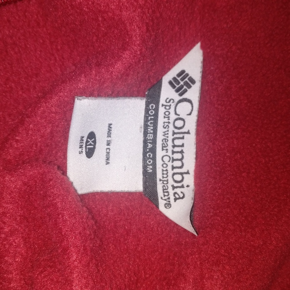 Columbia Mens Fleece Zip Up Sweater Coat Red XL - Picture 5 of 6